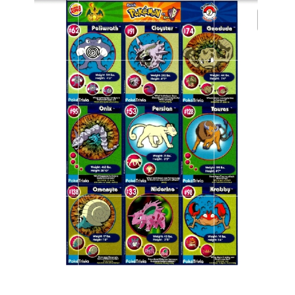 (Two Left) Pokemon Uncut Sheets (20 sheets per order) - Picture 1 of 5